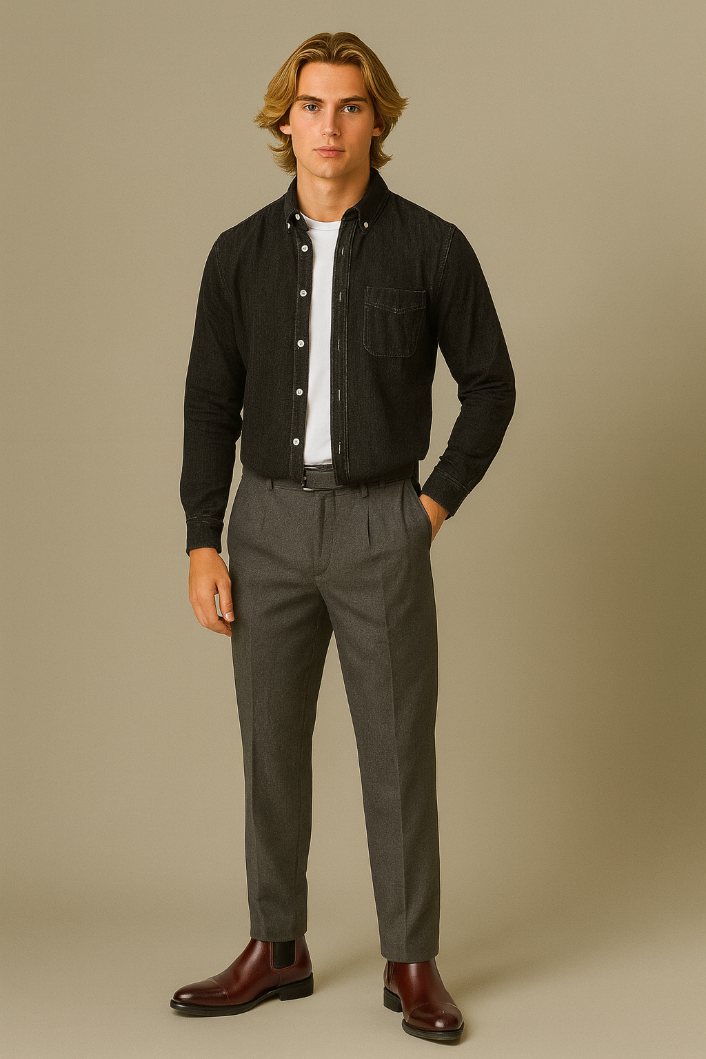 Bottines Chelsea homme en cuir lisse | Bout pointu et élastiques latéraux