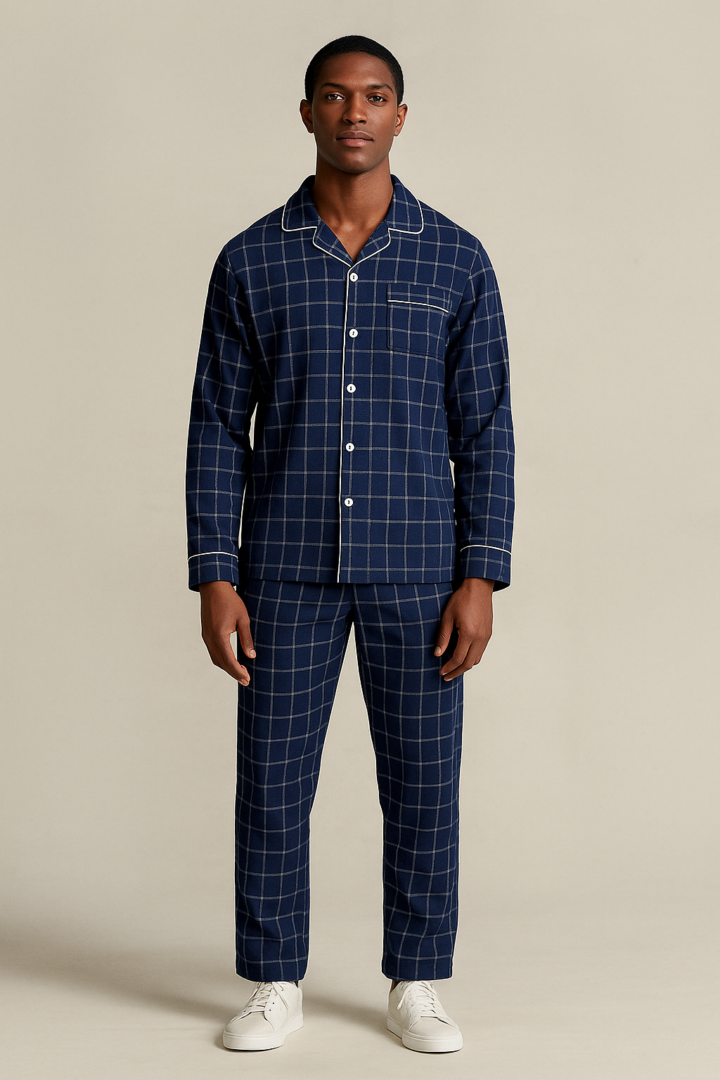 Ensemble pyjama deux pièces à carreaux pour homme