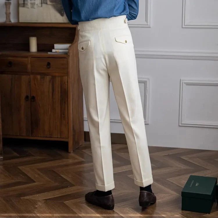 Pantalon homme à pinces taille haute