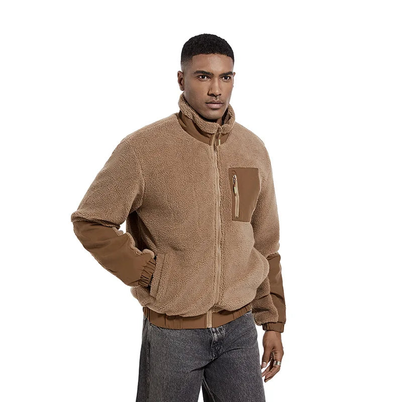 Veste polaire Sherpa à col montant pour homme