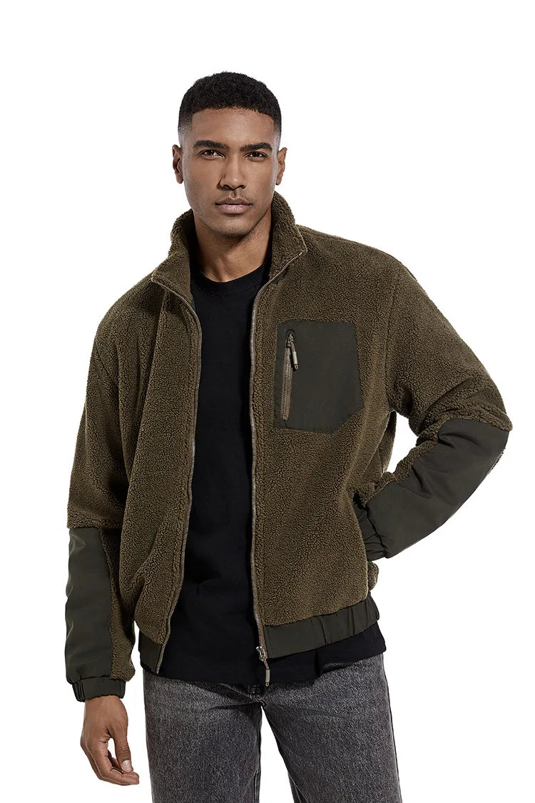 Veste polaire Sherpa à col montant pour homme