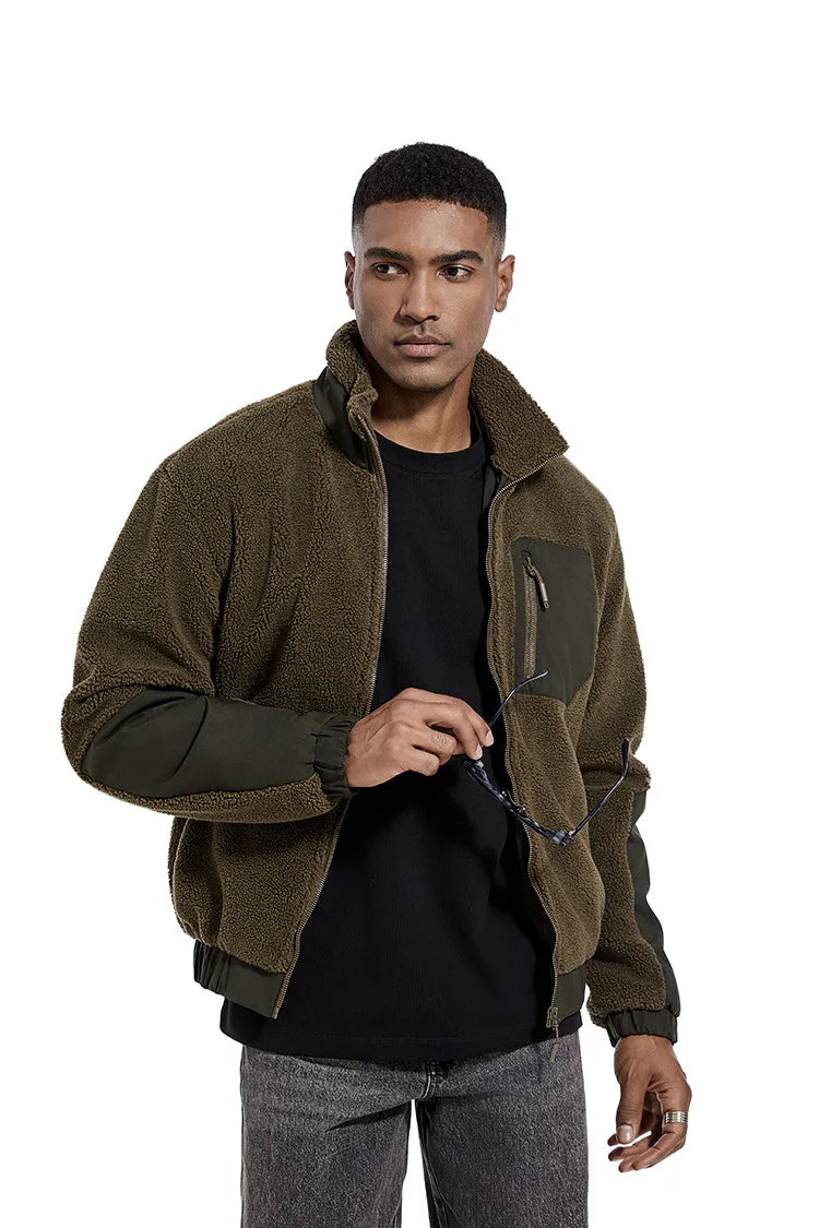 Veste polaire Sherpa à col montant pour homme